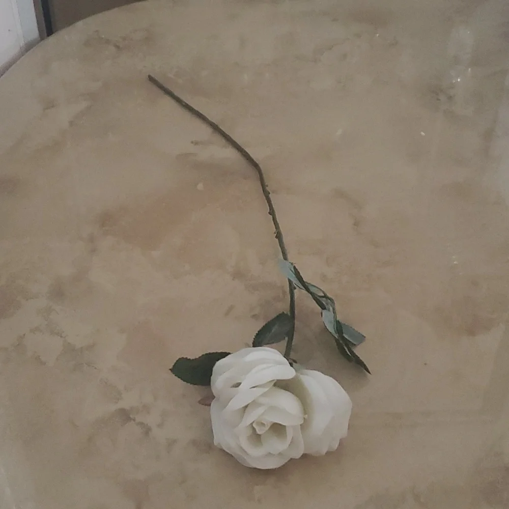 Faux White Rose